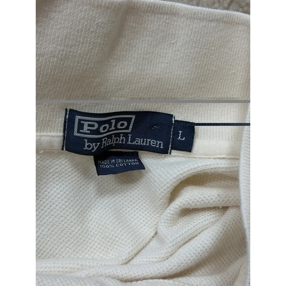 Vintage Polo Ralph Lauren Rugby Long Sleeve Shirt Men's Sz L Elbow Patches